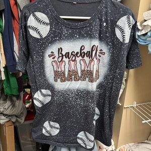 Baseball Mami Graphic Tee - Black